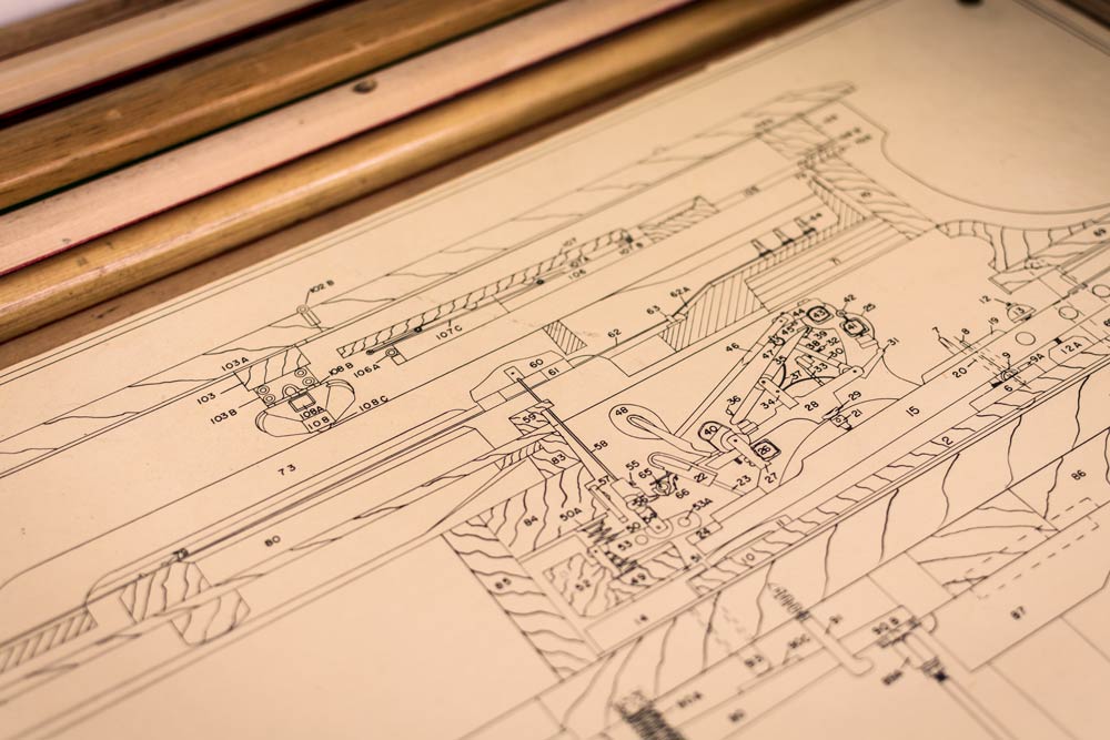 Steinway & Sons Model M Cross Section - Technical Drawing