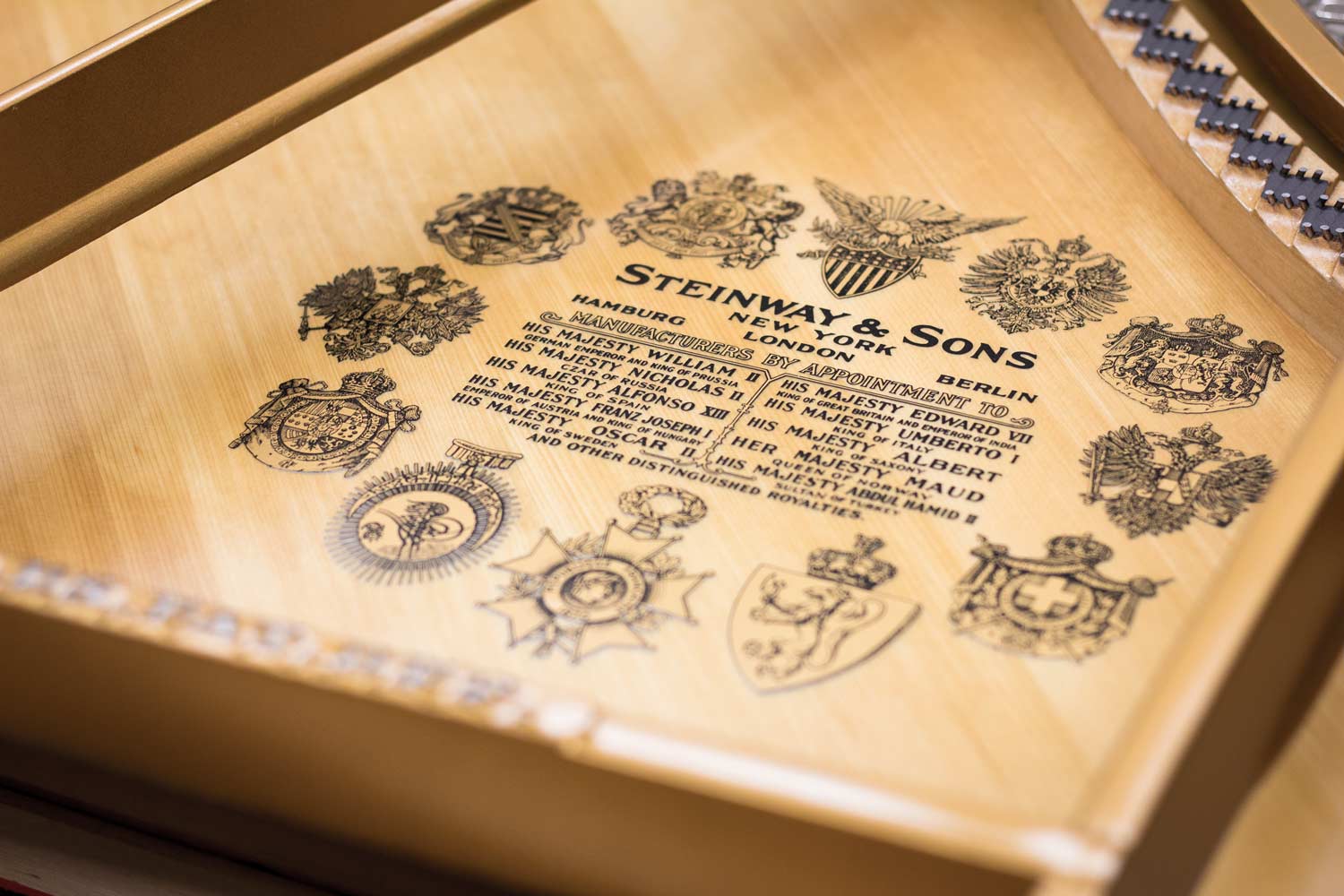 Steinway_Soundboard_Repaired Steinway & Sons Spruce Soundboard with Logo Decal