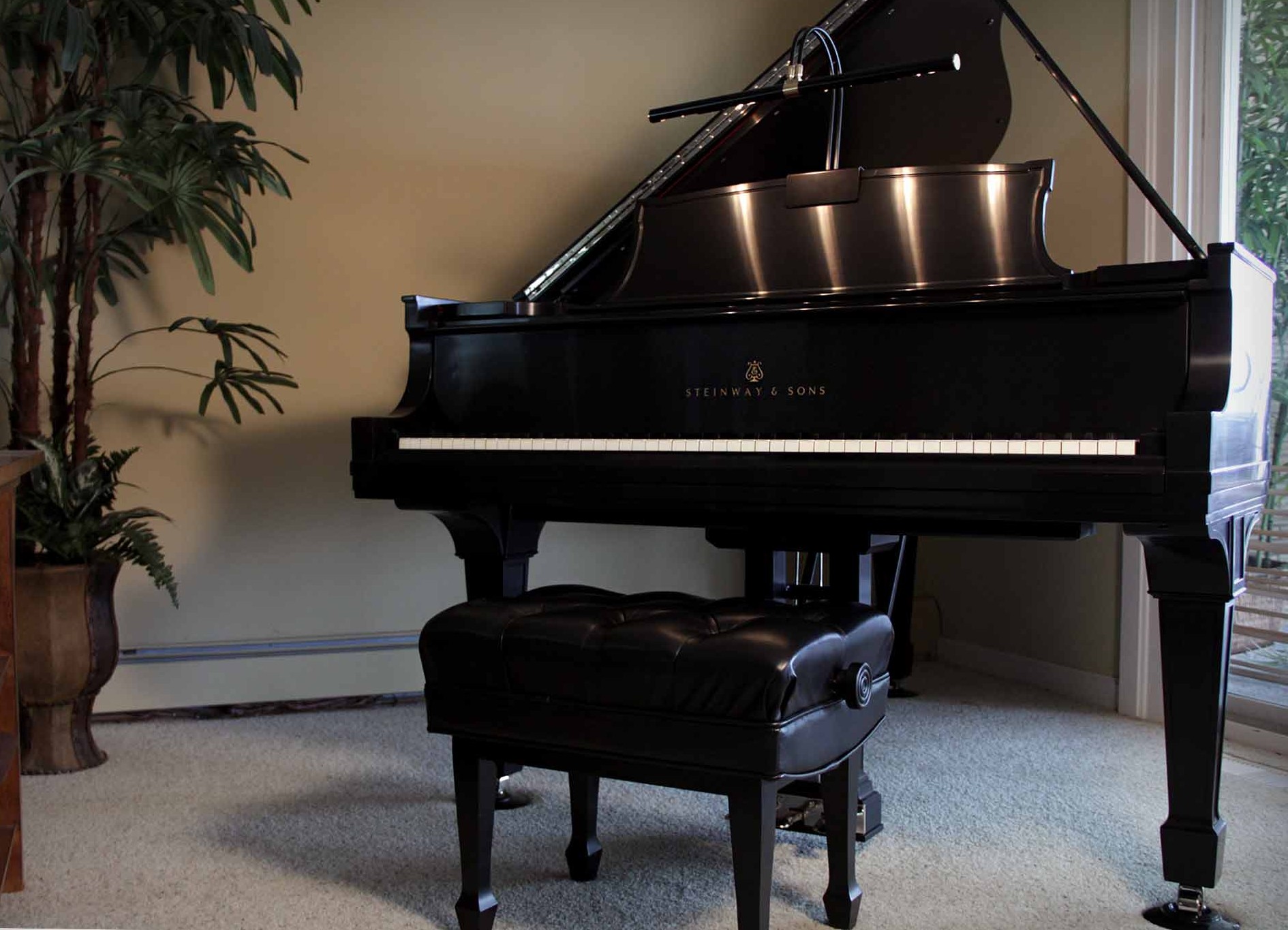 Lamps On Piano In Living Room