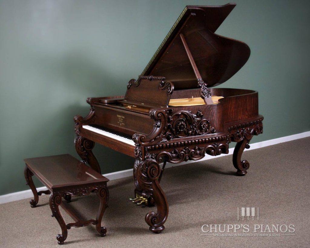 Rebuilt Steinway & Sons Model A2 Tiger Oak Grand Piano - Unique | Restored Art Case Pianos