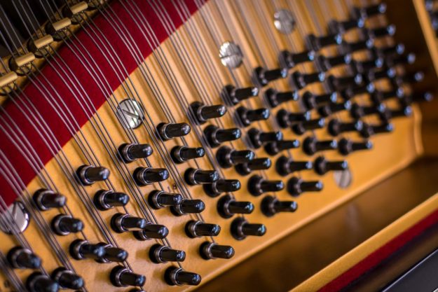 Blued Tuning Pins | Steinway & Sons Model B Grand Piano - Victorian Art Case