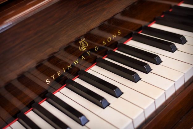 Steinway Square Grand Front Logo and Ivory Keytops