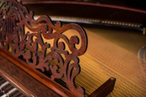 Steinway Square Grand Piano Figured Hand Carved Music Desk - Rosewood