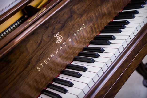 Fallboard Logo & Ivory Keytops | Steinway Model B Grand Piano , Louis XV Art Case Cabinet