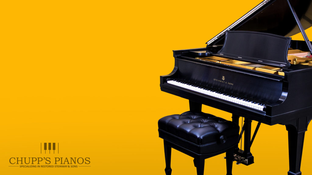 Steinway Model A-3 Grand Piano Desktop Yellow Background - Chupp's Piano