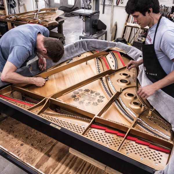 Chupp's Pianos Team - Stringing and Setting the Plate