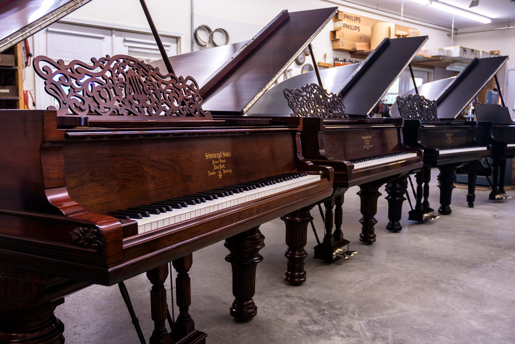 Four Art Case Steinway & Sons Grand Pianos - Piano Restoration & Rebuilding -Chupp's Pianos