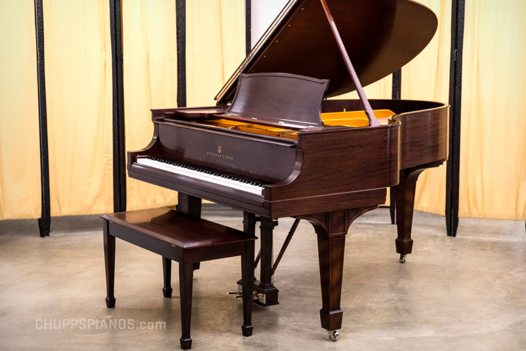 1921 Steinway Model O Grand Piano Flame Mahogany Restored