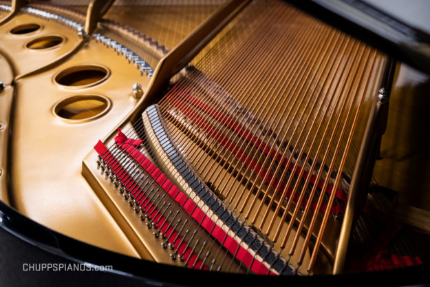 2007 Steinway & Sons Model O Grand Piano #583659 - Polished Ebony Cabinet - Original Condition Steinway Piano - Tail Section, Bass Strings