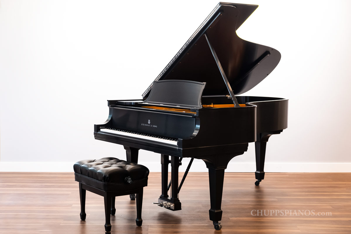 1925 Steinway & Sons Model B Grand Piano #231416 - Satin Ebony - Fully Rebuilt Vintage restored Steinway - Chupp's Piano Service, Inc. - Steinway Model B Grand Piano for Sale