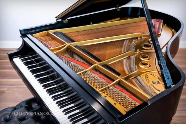 1994 Steinway & Sons Model L Grand Piano - Satin Ebony - Top View - Interior of Instrument