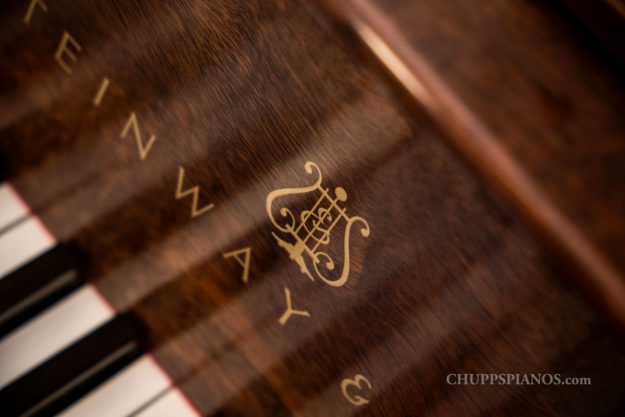 Circassian Walnut Steinway & Sons Model M Grand Piano Fallboard Logo - Walnut Veneer