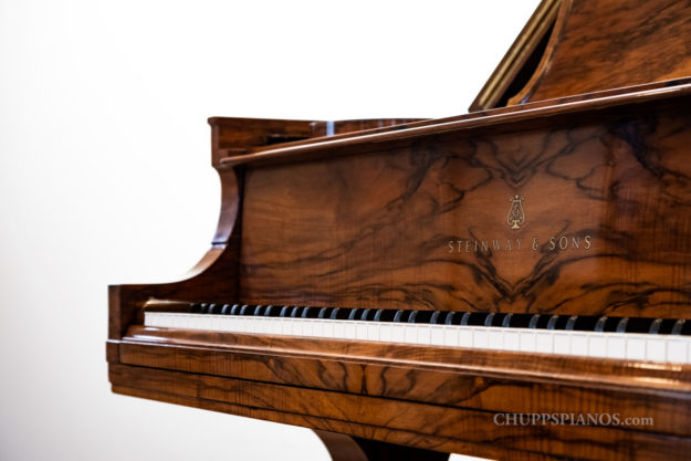 Circassian Walnut Steinway & Sons Model B Crown Jewel Grand Piano - Art Case Piano Restoration - Chupp's Pianos