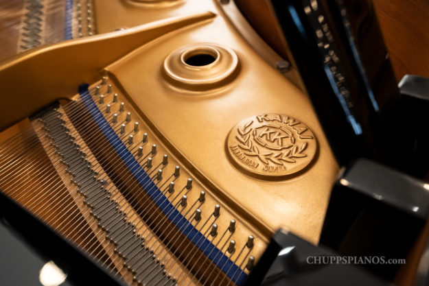 1983 Kawai KG-1D Grand Piano - Polished Ebony Cabinet - Excellent Condition - Grand Piano for Sale - Chupp's Piano Service - Plate Logo