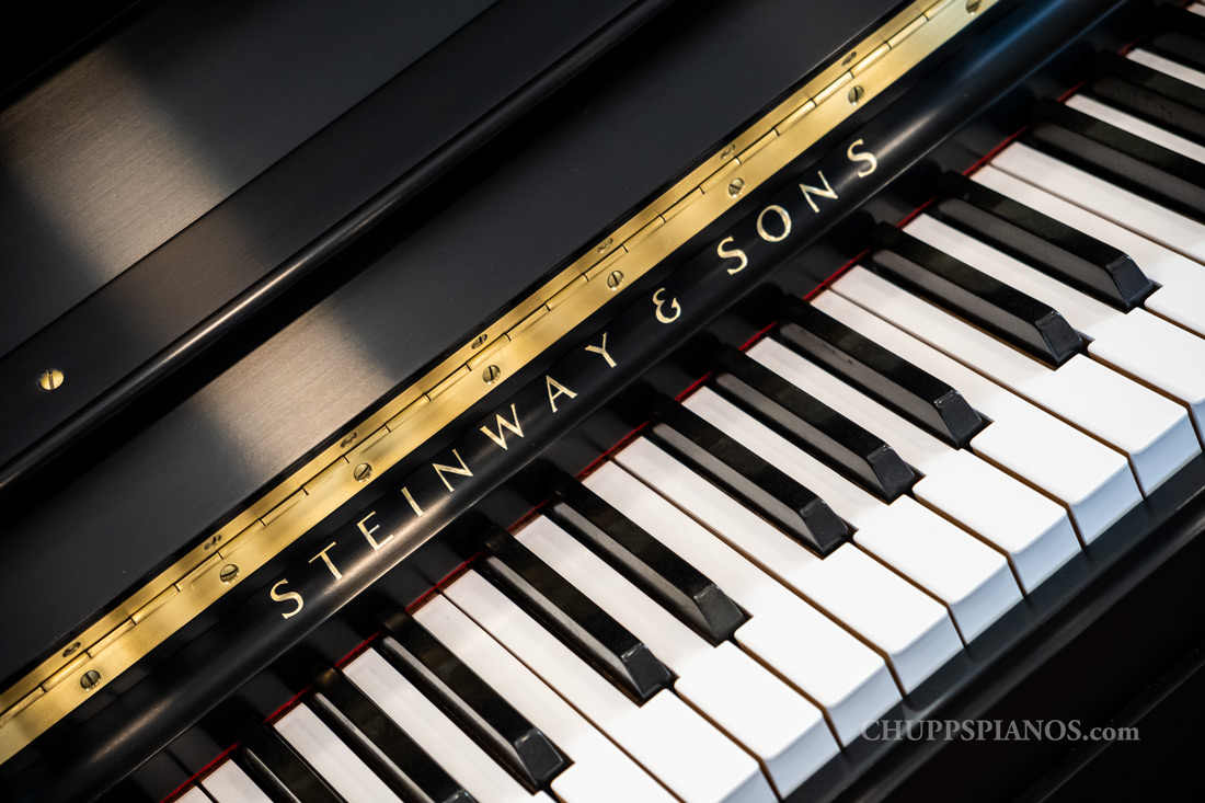 Steinway Sons Model 45 Upright Vertical Piano 365219 Steinway Sons Fallboard Logo and Piano Keys