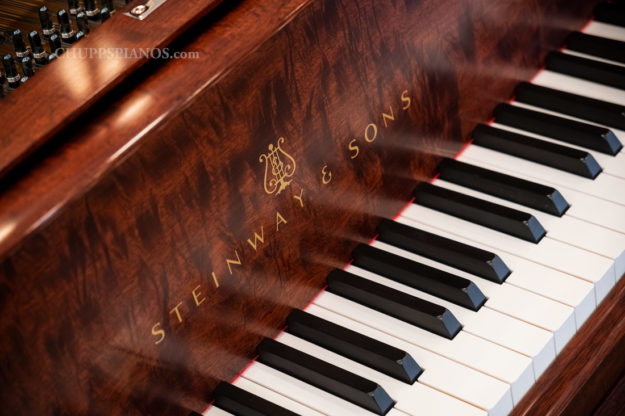 Steinway & Sons Model C Semi-Concert Grand Piano #81103 - Flame Mahogany - Fallboard and Keys