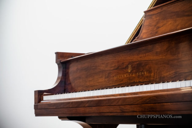Circassian Walnut Art Case Crown Jewel Restored Steinway & Sons Model A, Style II Grand Piano - Vintage Steinway Restoration by Chupp's Pianos