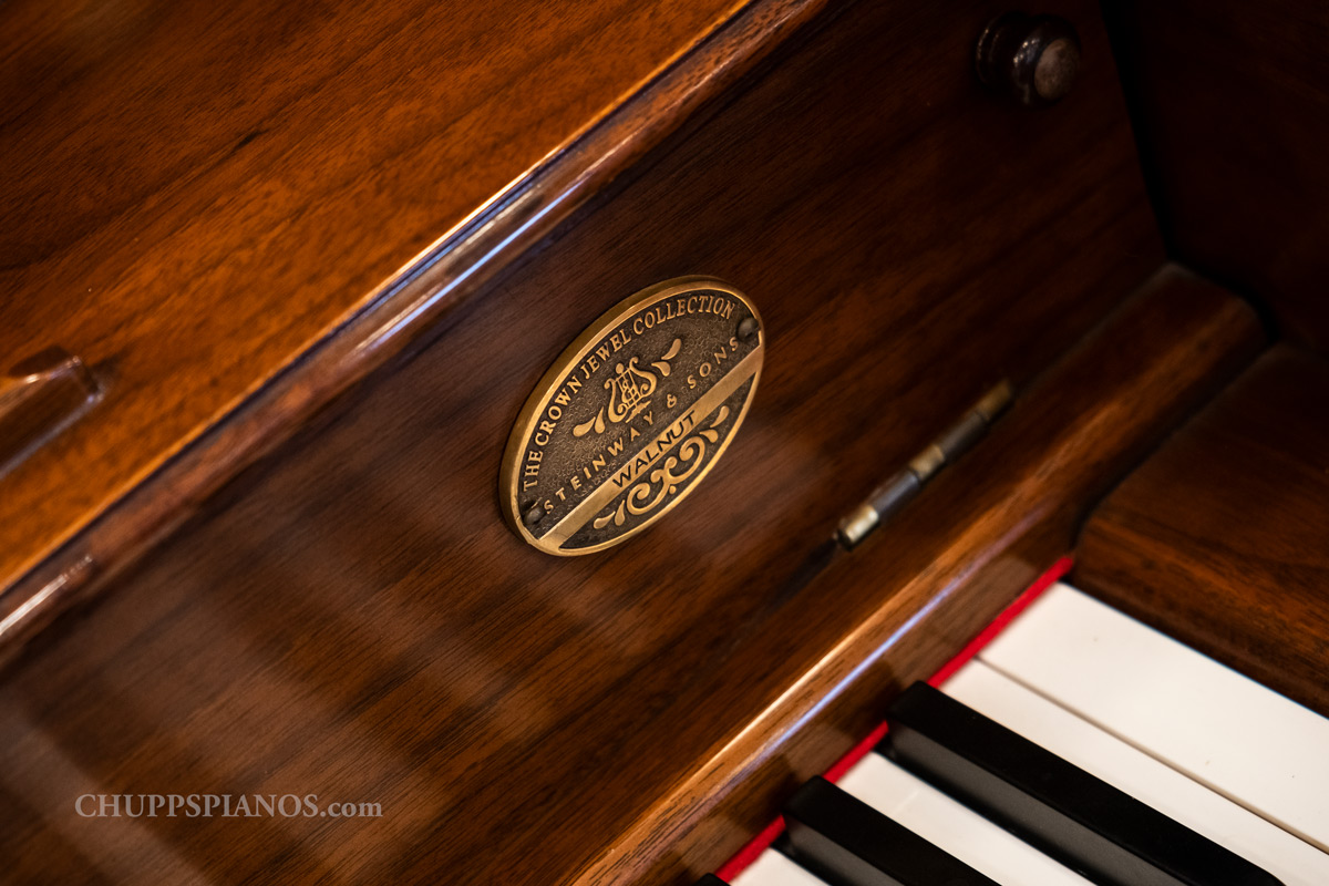 The Crown Jewel Steinway Collection Emblem - Steinway Upright for Sale - Pianos for sale by Chupp's Piano Service.