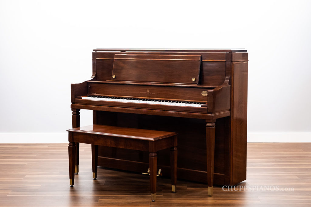 2000 Steinway Model 45 Upright Piano Walnut Crown Jewel Art Case