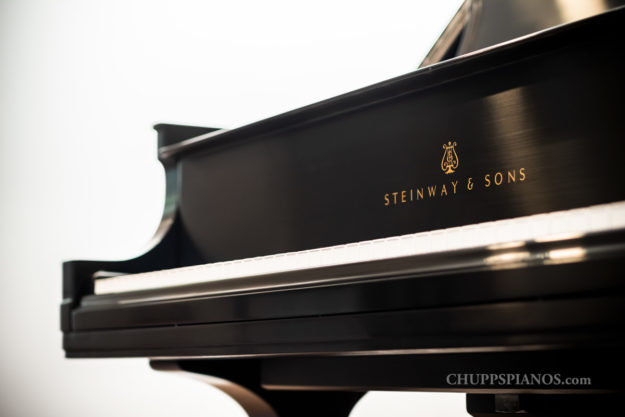 Front of Steinway Grand Piano - Satin Ebony - Chupp's Piano Service, Inc. - New paris, Indiana