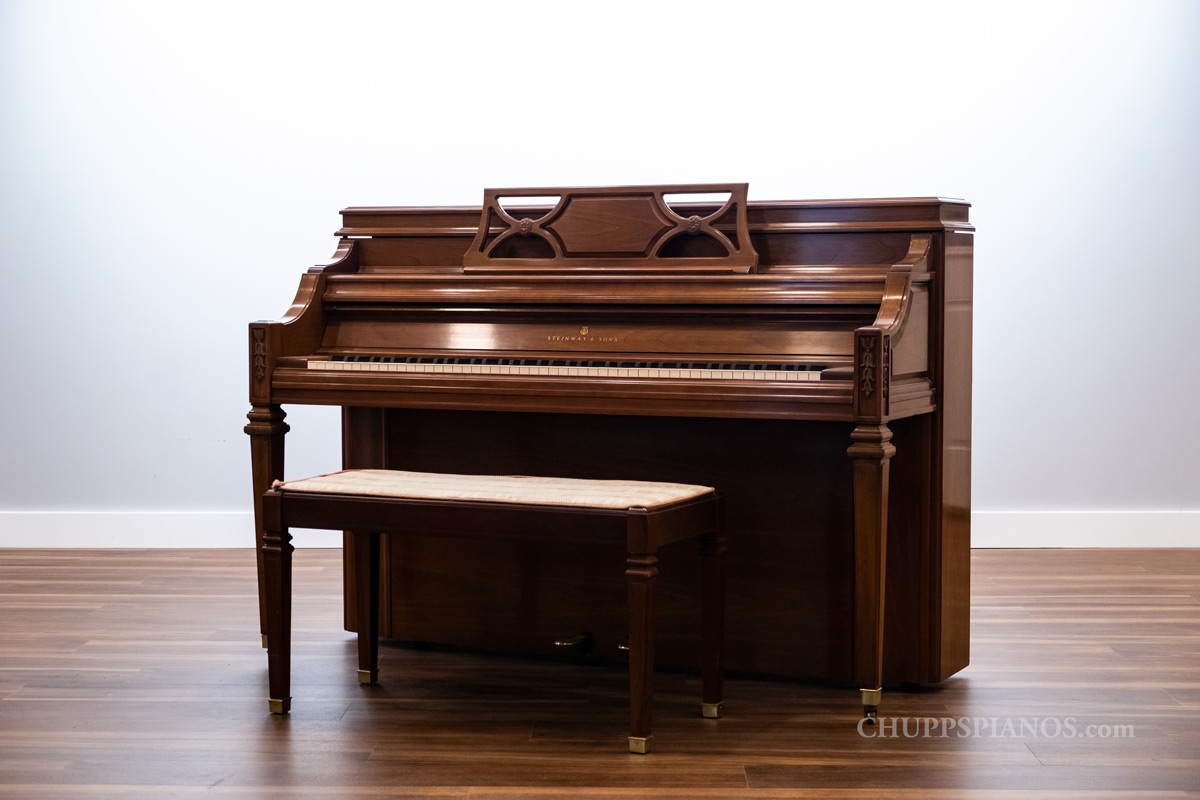 1969 Steinway Model F Upright Piano | Walnut - Very Good