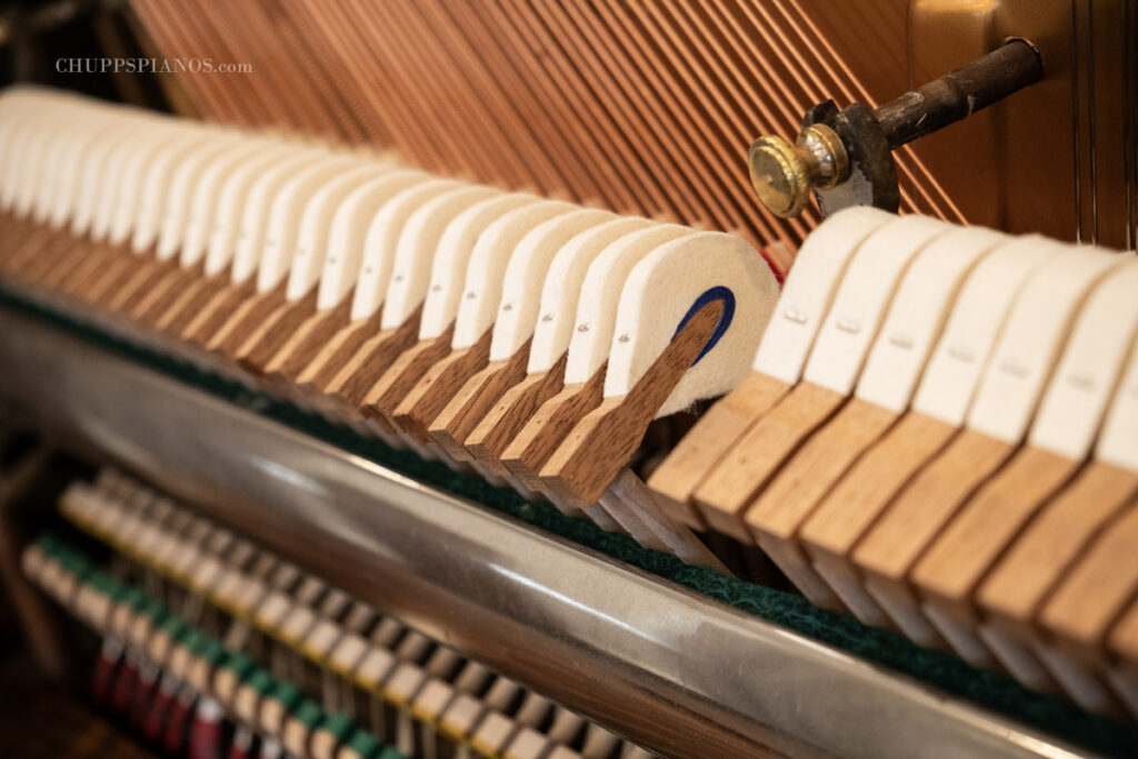 New piano hammer heads in a Kurtzmnann Upright Piano